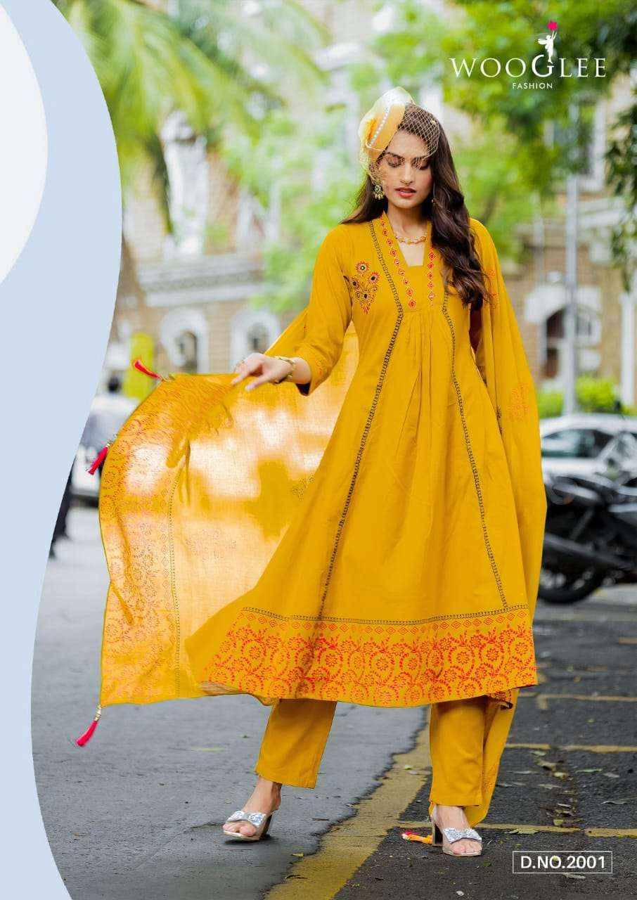 Tanya By WOOGLEE 2001 To 2004 Series Beautiful Festive Suits Colorful Stylish Fancy Ethnic Wear Cotton Embroidery Dresses At Wholesale Price